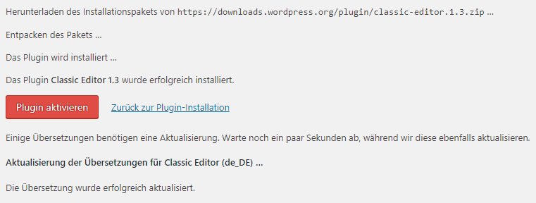 Das Plugin Classic Editor stellt den originalen WordPress-Editor wieder her