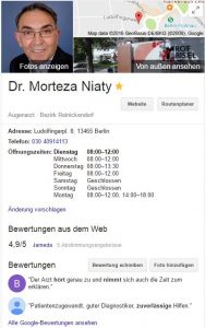 Webdesign Augenarzt Morteza Niaty in Berlin-Frohnau Website