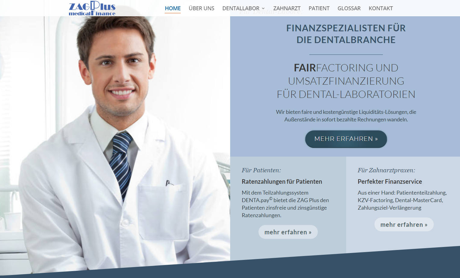 ZAG Plus medicalFinance moderne Website erstellt von Berliner Website Agentur