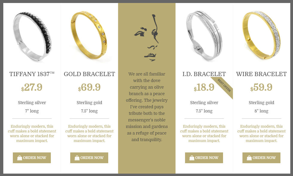 WordPress Preistabellen für Websites im Schmuckhandel mit Diamanten, Edelsteinen, Perlen, Gold & Silber