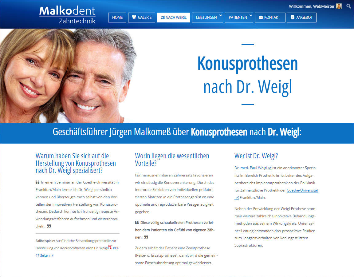 Malkodent Zahntechnik Berlin Website