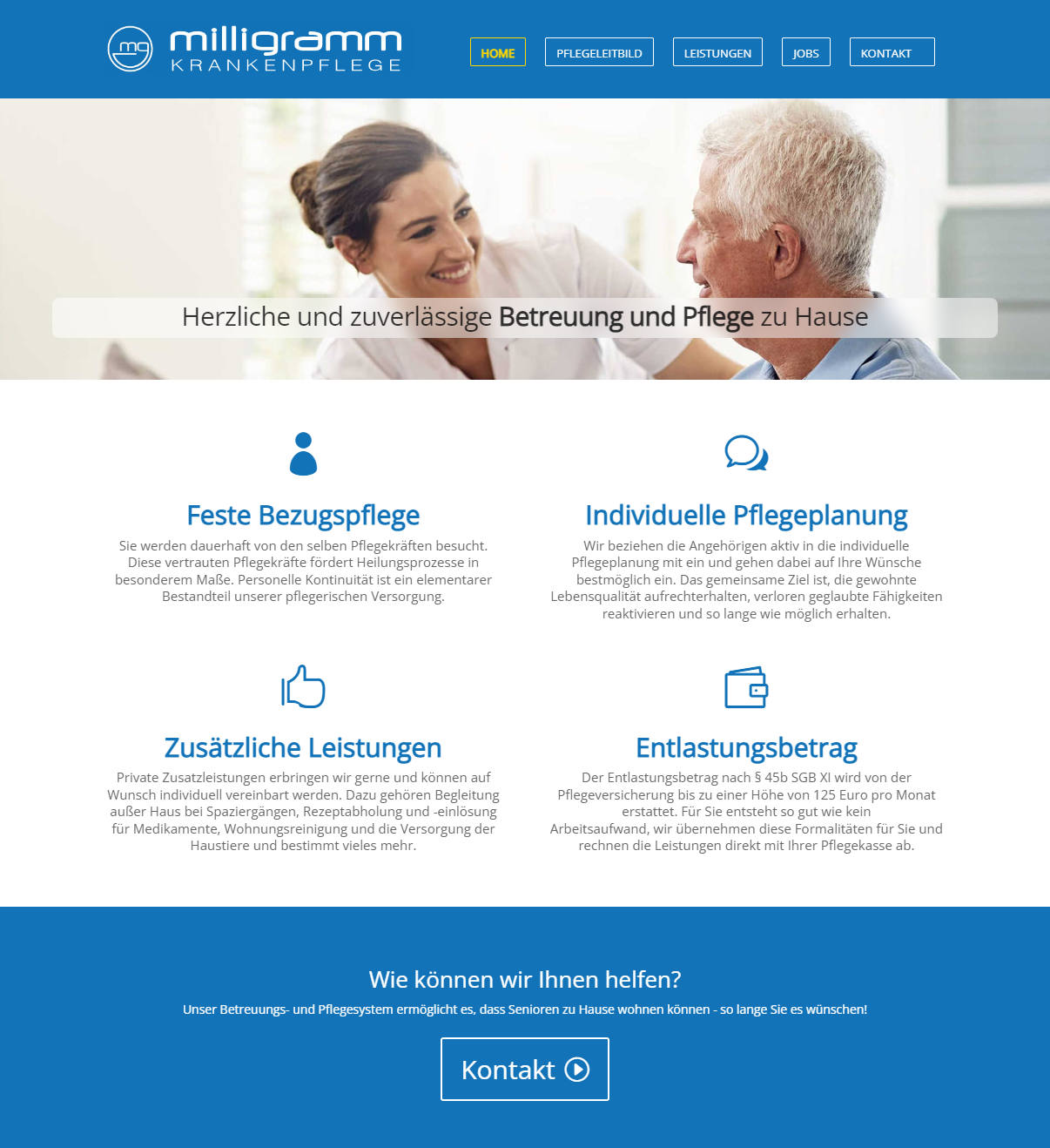 Milligramm Häuslicher Pflegedienst für Senioren, Kranke und behinderte Menschen in Berlin