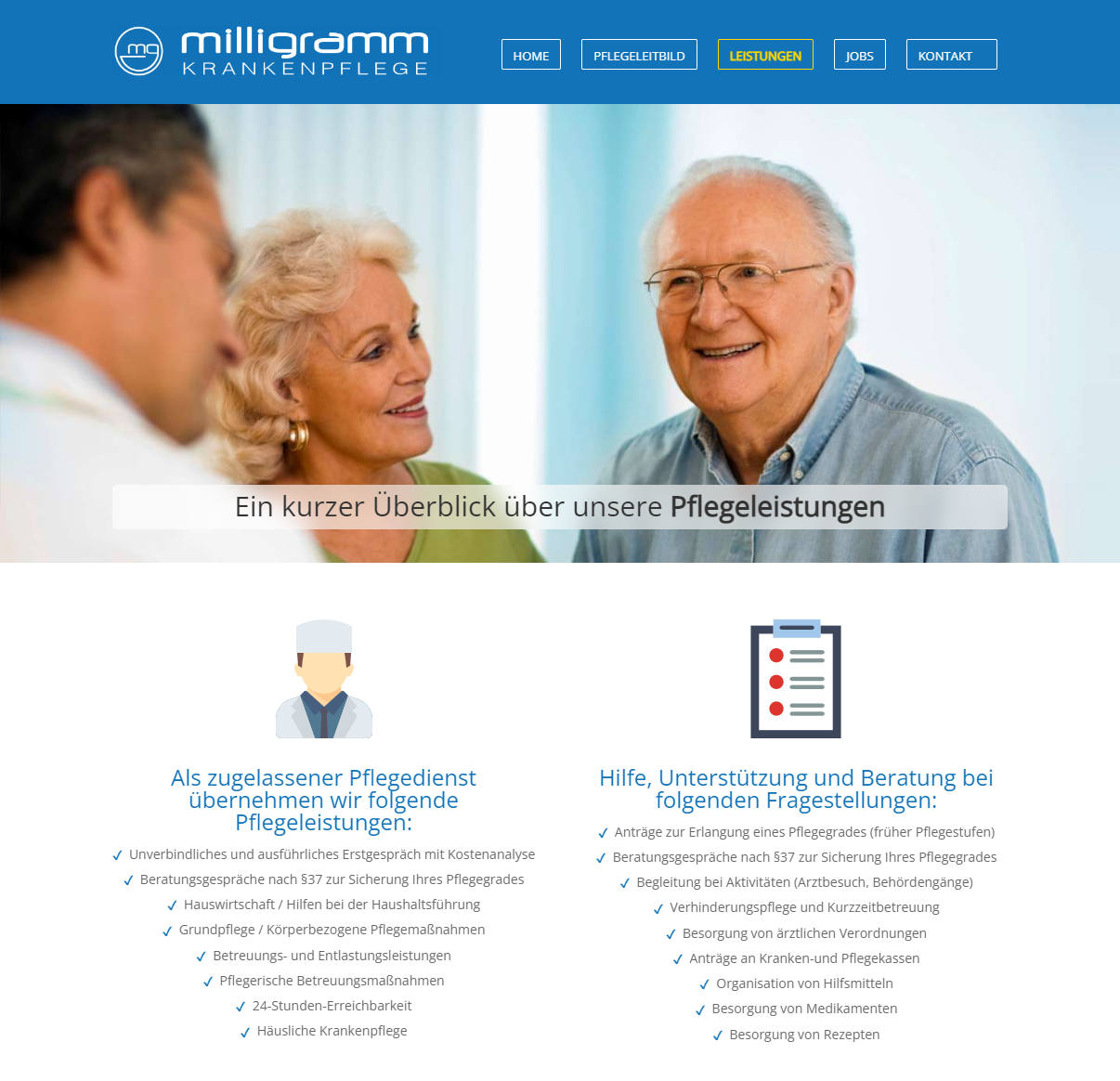 Milligramm Häuslicher Pflegedienst für Senioren, Kranke und behinderte Menschen in Berlin